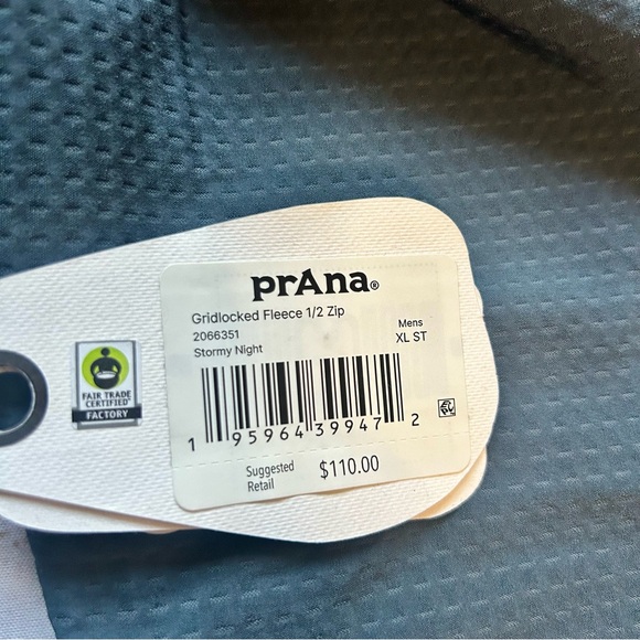 PRANA | GRIDLOCKED 1/2 ZIP FLEECE MEN'S Size, XL New With Tags (NWT) - Picture 13 of 13
